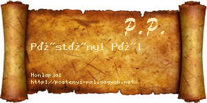 Pöstényi Pál névjegykártya
